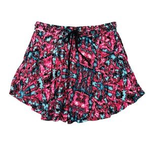 Vans Dom Draw Mini Skirt Womens S Small Drawstring Flowy Summer Floral Pockets